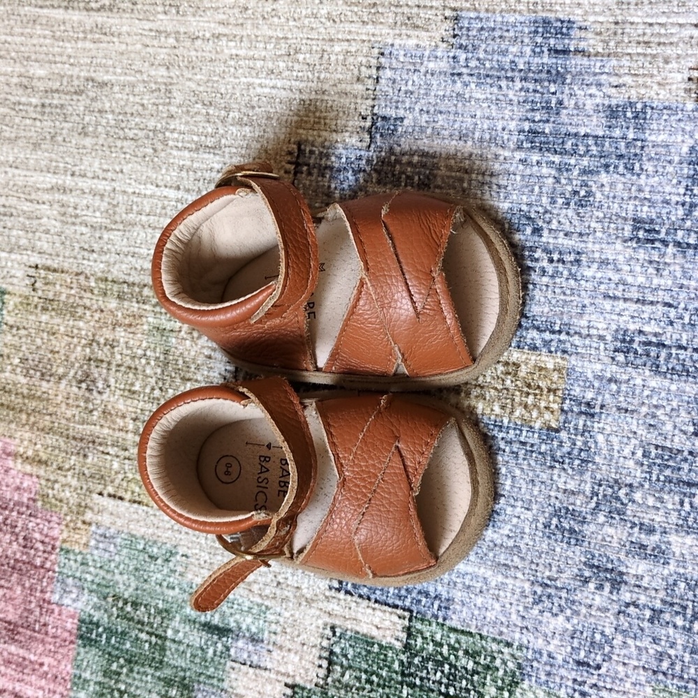Brown Leather Kids Sandals
